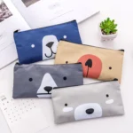 2 PCS Cartoon Dog Simple Big Capacity Pencil Bag Office School Student Supplie Stationery - Image 5