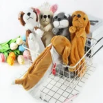 Kawaii Cartoon Plush Dog Pencil Case Cute Animal Pen Bag Box Kids School Supplies Stationery - Image 8