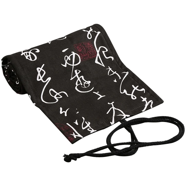 TBD0306644801A_2.webp Calligraphy Cute Canvas Roll School Pencil Case Pencilcase Student Pen Bag Stationery Pouch Supplies - Image 4