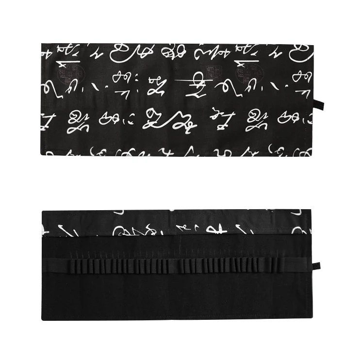 TBD0306644801A_3.webp Calligraphy Cute Canvas Roll School Pencil Case Pencilcase Student Pen Bag Stationery Pouch Supplies - Image 5