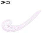2 PCS Long Comma Shaped Plastic Transparent Curve Ruler