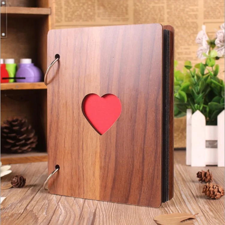 TBD0307483001A_2.webp 6 inch 32 Pages Wooden Photo Album Baby Growth Memory Life Photo Record Book - Image 3