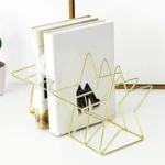 Gold S Shape Electroplated Bookend Desk Organizer Desktop Office Home Bookends Book Holder Book Stand Creative Bookshelf - Image 2