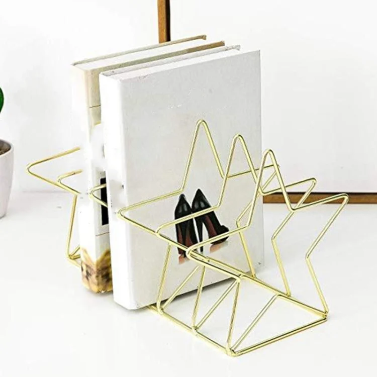 TBD0307492701A_1.webp Gold S Shape Electroplated Bookend Desk Organizer Desktop Office Home Bookends Book Holder Book Stand Creative Bookshelf - Image 2
