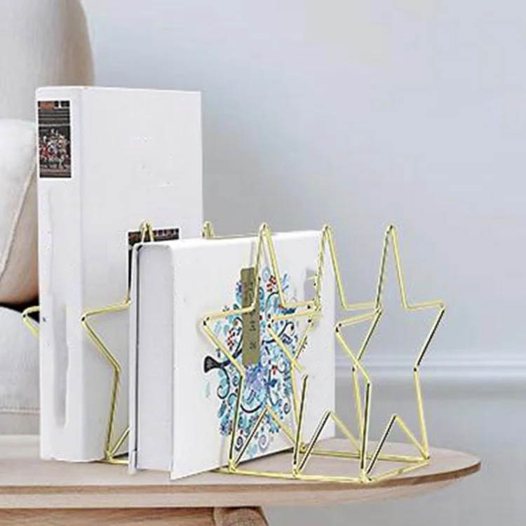 TBD0307492701A_2.webp Gold S Shape Electroplated Bookend Desk Organizer Desktop Office Home Bookends Book Holder Book Stand Creative Bookshelf - Image 3