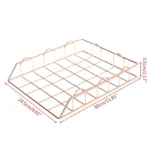 Folding Wrought Iron Letter Magazine Newspaper Holder Storage Rack File Tray Office Desk Organizer Supplies - Image 3