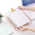 Folding Wrought Iron Letter Magazine Newspaper Holder Storage Rack File Tray Office Desk Organizer Supplies - Image 5