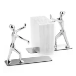 1 Pair Book Holder Humanoid Figure Non-Skid Art Desk Organizer Bookshelf Office Study Decoration - Image 2