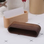 Wooden Table Business Card Display Stand Memo Holder Storage Box Organizer - Image 4
