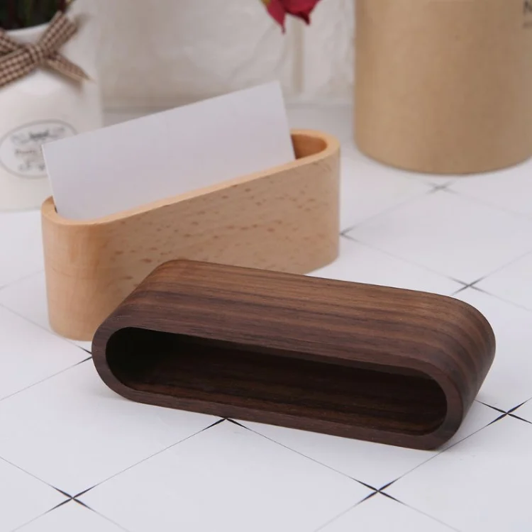 TBD0307508801_3.webp Wooden Table Business Card Display Stand Memo Holder Storage Box Organizer - Image 4