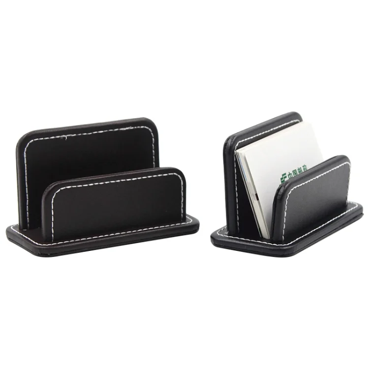 TBD0307518401A_1.webp 2 Blocks Office Stationery Leather Name Card Holder Stationery Bussiness  Office Home Card Holder - Image 2