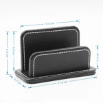 2 Blocks Office Stationery Leather Name Card Holder Stationery Bussiness  Office Home Card Holder - Image 3