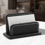2 Blocks Office Stationery Leather Name Card Holder Stationery Bussiness  Office Home Card Holder - Image 4