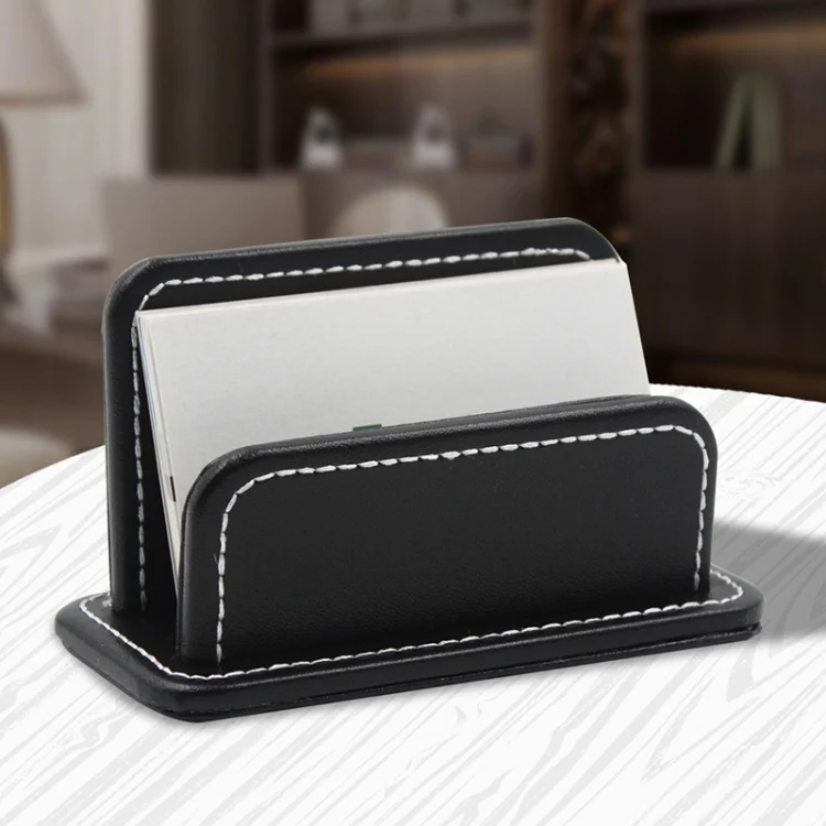 TBD0307518401A_3.webp 2 Blocks Office Stationery Leather Name Card Holder Stationery Bussiness  Office Home Card Holder - Image 4