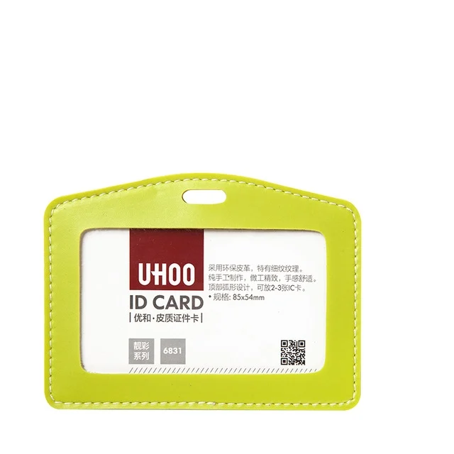 Women Business Llanyard Card Holder Leather Card Case for Student Candy Color Cute Cartoon Children Badge