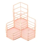 Pen Cup Holder Desk Hexagon Iron Hollow Makeup Brush Organizer Stationery Storage Container Hexagonal Penholder - Image 2