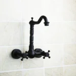 Wall-mounted Bathroom All Bronze Cold Hot Water Ancient Wall Faucet