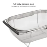 Stainless Steel Foldingf Filter Kitchen Tools Drainage Household Retractable Vegetable Fruit Basket - Image 4