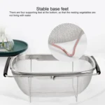 Stainless Steel Foldingf Filter Kitchen Tools Drainage Household Retractable Vegetable Fruit Basket - Image 7