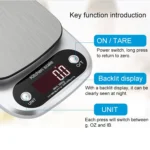 BOH-C305 Kitchen Stainless Steel LCD Electronic Scale, Specification: 3kg/0.1g - Image 5