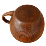 Mini Retro Handmade Wooden Coffee Tea Juice Water Cup Breakfast Beer Milk Drinkware with Handle - Image 2