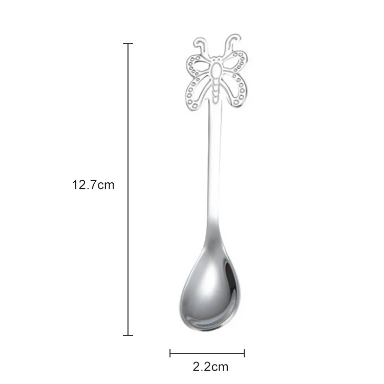 TBD0323886801_1.webp Multicolor Stainless Steel Butterfly Coffee Spoon Fruit Cold Drink Ice Cream Dessert Tea Spoon - Image 4