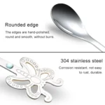 Multicolor Stainless Steel Butterfly Coffee Spoon Fruit Cold Drink Ice Cream Dessert Tea Spoon - Image 5
