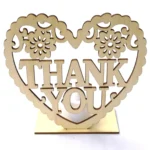 2 PCS Creative Heart Shaped Wooden Decoration Romantic Wooden Sign LED Candle Light - Image 2