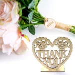 2 PCS Creative Heart Shaped Wooden Decoration Romantic Wooden Sign LED Candle Light - Image 3