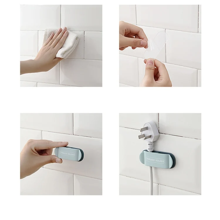 TBD0324243001A_8.webp 4 in 1 Multifunctional Home Creative Free Punching Plug Holder Wire Storage Artifact - Image 9