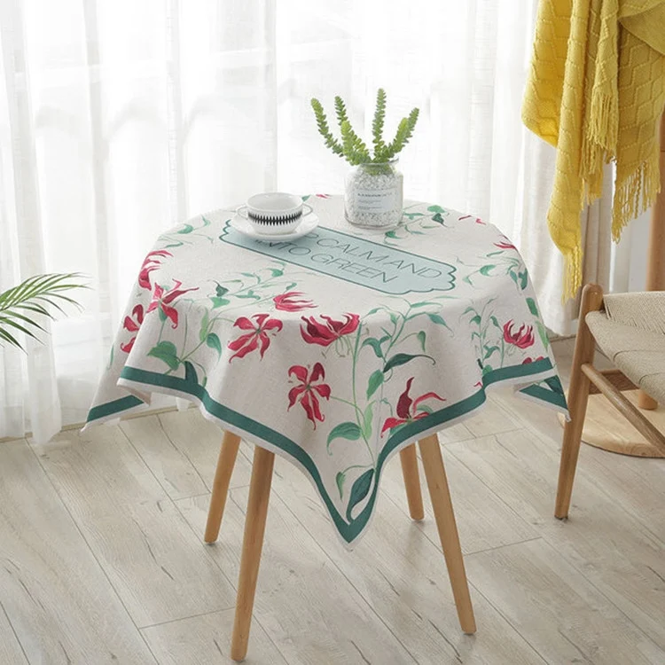 TBD0324253201A.webp Greenery Linen Tablecloth Restaurant Bar Household Tablecloth - Image 1