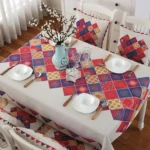 Retro Pattern Linen Table Cloth For Dinner Home Decor Dustproof Table Cover - Image 3