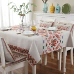 Retro Pattern Linen Table Cloth For Dinner Home Decor Dustproof Table Cover - Image 5