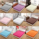 Plain Mattress Protector Bed Mat Mattress Cover Fitted Sheet - Image 2