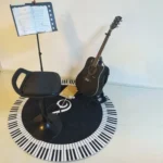 Music Symbol Piano Key Round Carpet Home Bedroom Mat Floor Decoration Rug, - Image 2