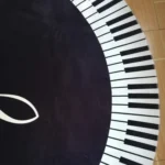 Music Symbol Piano Key Round Carpet Home Bedroom Mat Floor Decoration Rug, - Image 6