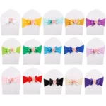 Wedding Chair Cover Sash Satin Fabric Bow Tie Ribbon Band Decoration Hotel Wedding Party Ceremony Banquet Supplies - Image 2