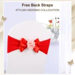 Wedding Chair Cover Sash Satin Fabric Bow Tie Ribbon Band Decoration Hotel Wedding Party Ceremony Banquet Supplies - Image 4