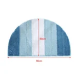 Stripe Pattern Non Slip Microfiber Semi Elliptical Kitchen Dining Room Mat - Image 6