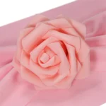 Chair Sashes Bows Decor Elastic Spandex Chair Sash with Pink Flower Stretch Chair Band Wedding Decoration - Image 5