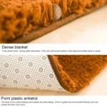 Faux Fur Rug Anti-slip Solid Bath Carpet Kids Room Door Mats Oval  Bedroom Living Room Rugs - Image 2