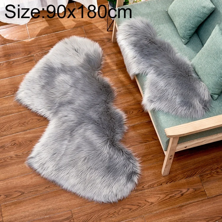 TBD0324631503A.webp Creative Double Heart Imitation Wool Carpet Sofa Cushion Mat Plush Bedroom Living Room Floor Rugs - Image 1