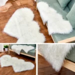 Creative Double Heart Imitation Wool Carpet Sofa Cushion Mat Plush Bedroom Living Room Floor Rugs - Image 7