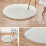 Long Plush Round Carpet Living Room Decoration Imitation Wool Carpet Mat - Image 2
