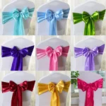 3 PCS Satin Fabric Chair Bows Wedding Chairs Knot Decoration - Image 2
