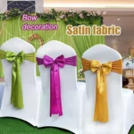 3 PCS Satin Fabric Chair Bows Wedding Chairs Knot Decoration - Image 5