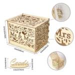 DIY Wooden Beautiful Wedding Card Box Gift Decoration Box - Image 2