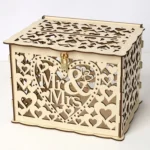 DIY Wooden Beautiful Wedding Card Box Gift Decoration Box - Image 4