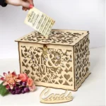 DIY Wooden Beautiful Wedding Card Box Gift Decoration Box - Image 5
