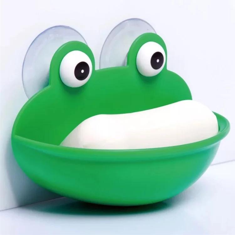 TBD0326160501A.webp Bathroom Cute Cartoon Strong Suction Cup Drain Soap Box - Image 1